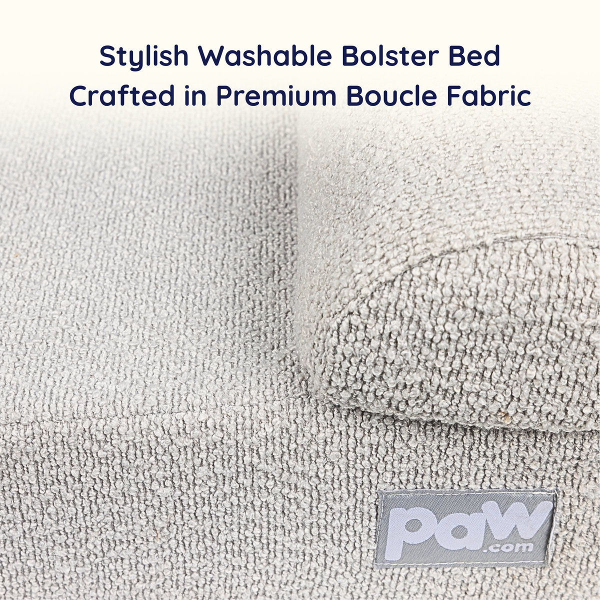 PupLuxe™ 3-Bolster Dog Bed - Grey Bouclé image 3