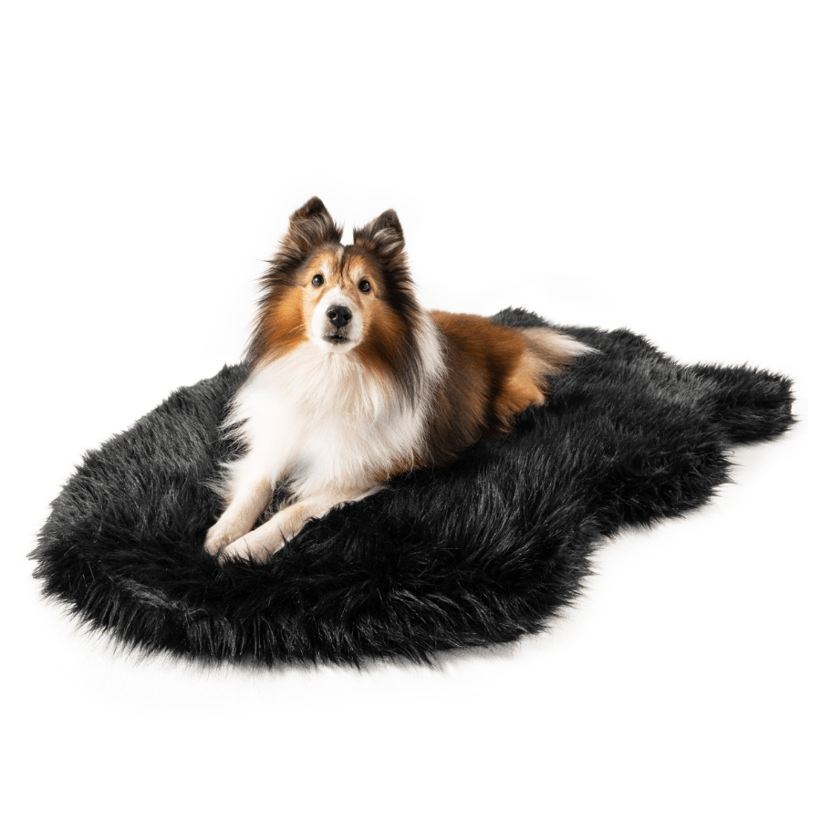 PupRug by Paw.com® Faux Fur Orthopedic Dog Bed - Curve Midnight Black image 3