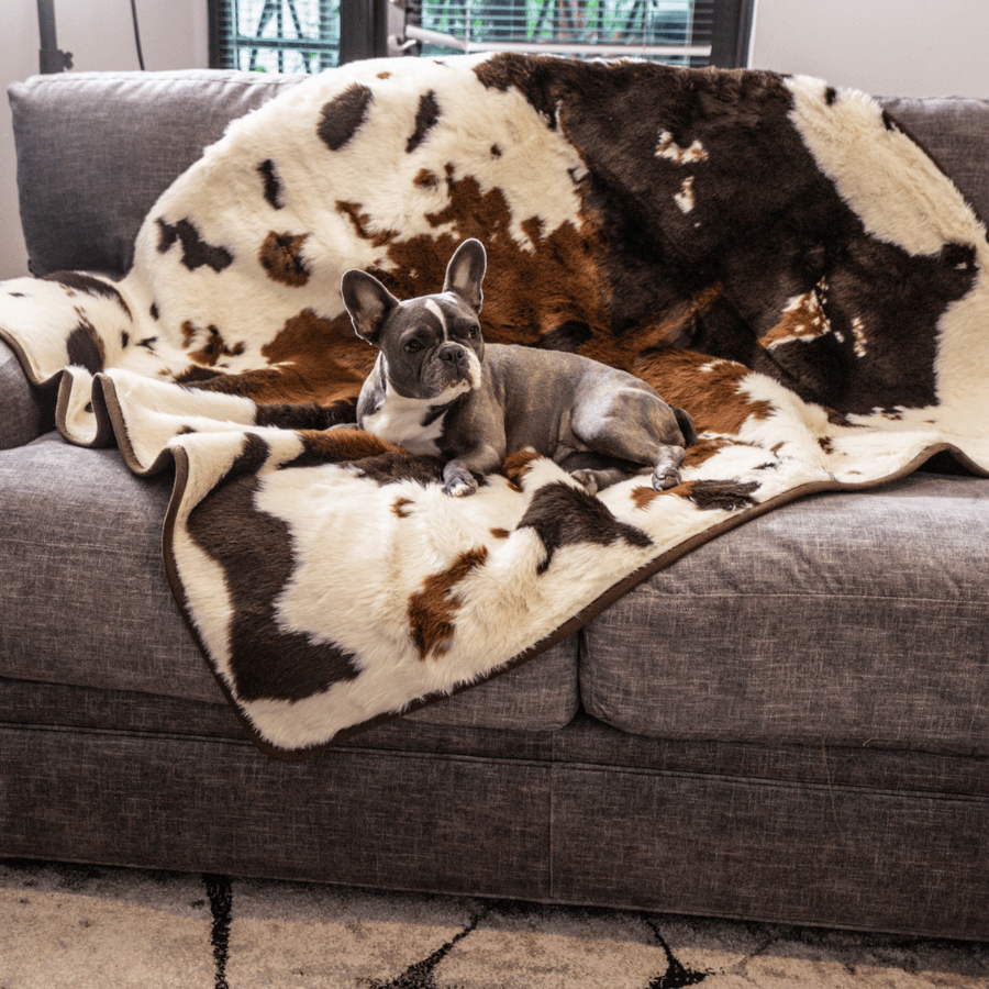 PupProtector™ Waterproof Throw Blanket - Brown Faux Cowhide product image