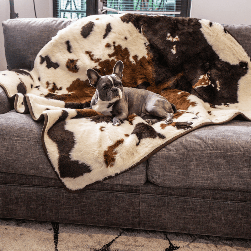 PupProtector™ Waterproof Throw Blanket - Brown Faux Cowhide product image