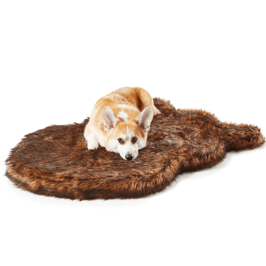 PupRug by Paw.com® Faux Fur Orthopedic Dog Bed - Curve Brown image 2