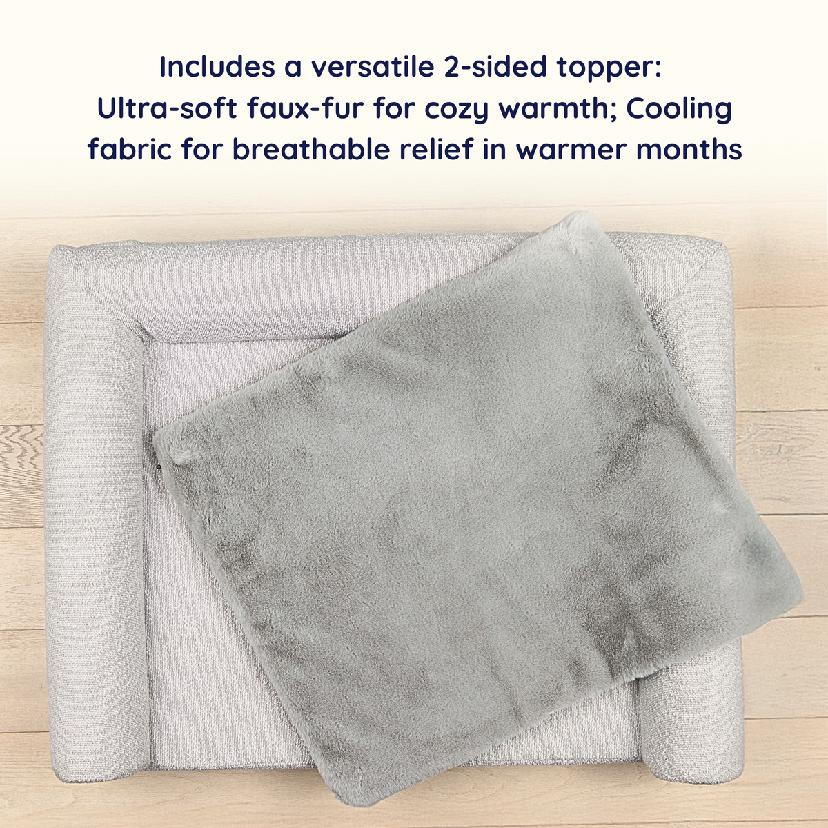 PupLuxe™ 3-Bolster Dog Bed - Grey Bouclé image 5