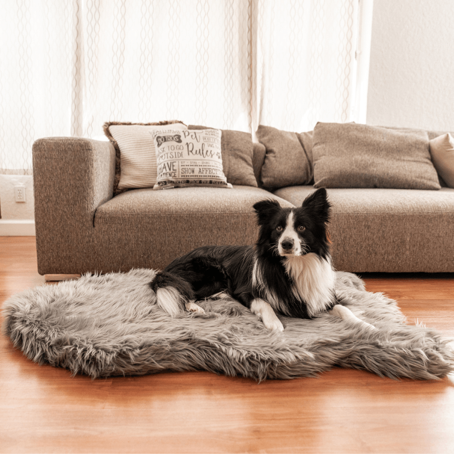 PupRug by Paw.com® Faux Fur Orthopedic Dog Bed - Curve Charcoal Grey product image