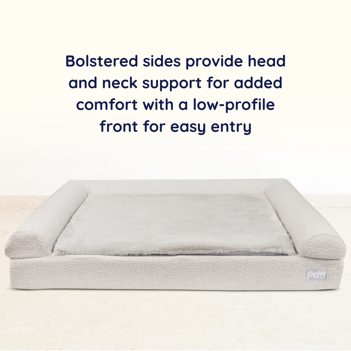PupLuxe™ 3-Bolster Dog Bed - Grey Bouclé image 4