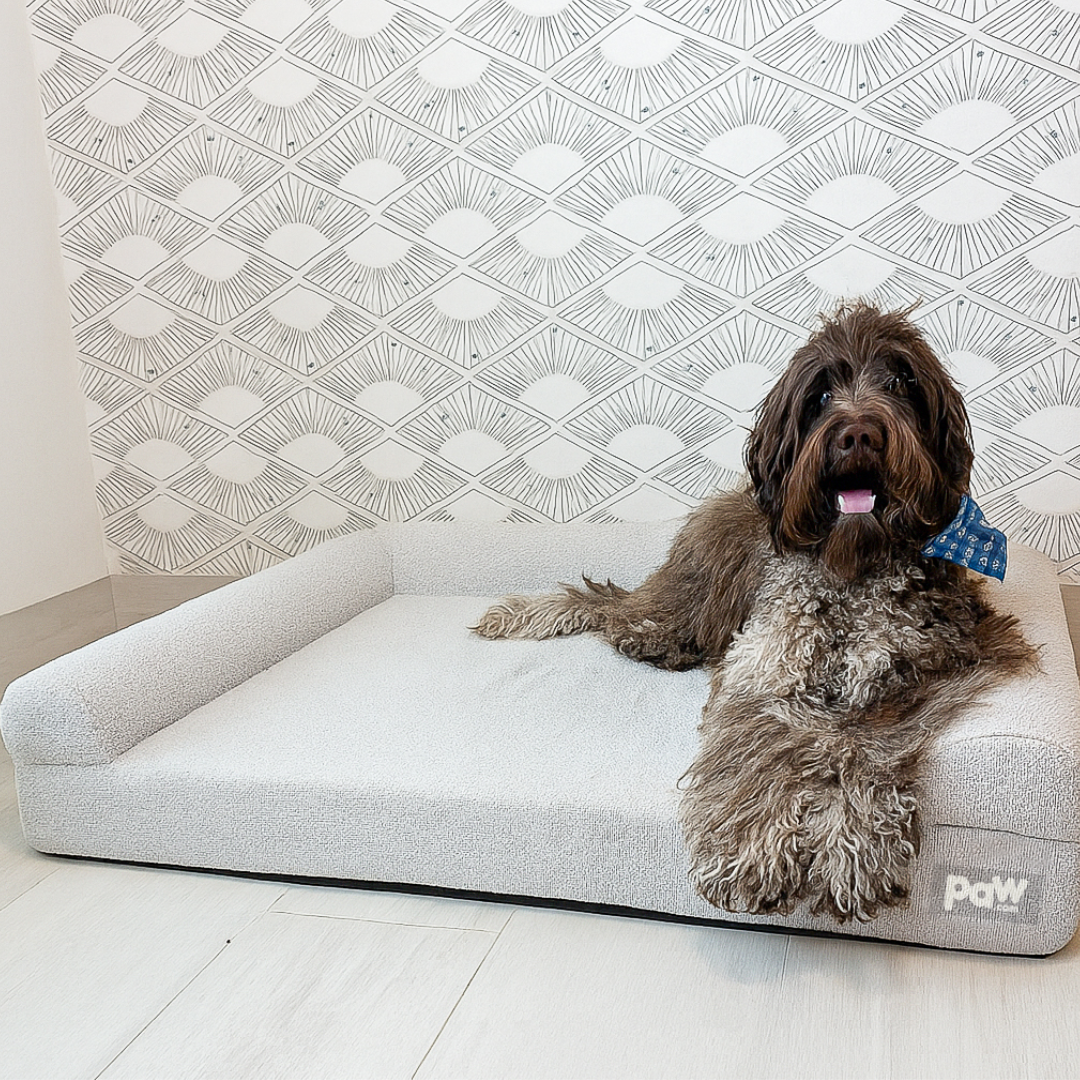 PupLuxe™ 3-Bolster Dog Bed - Grey Bouclé image 2