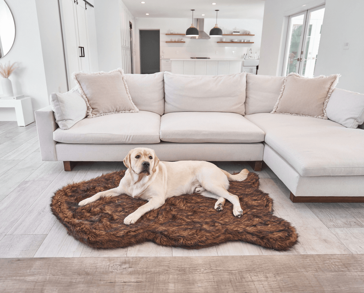 PupRug by Paw.com® Faux Fur Orthopedic Dog Bed - Curve Brown product image