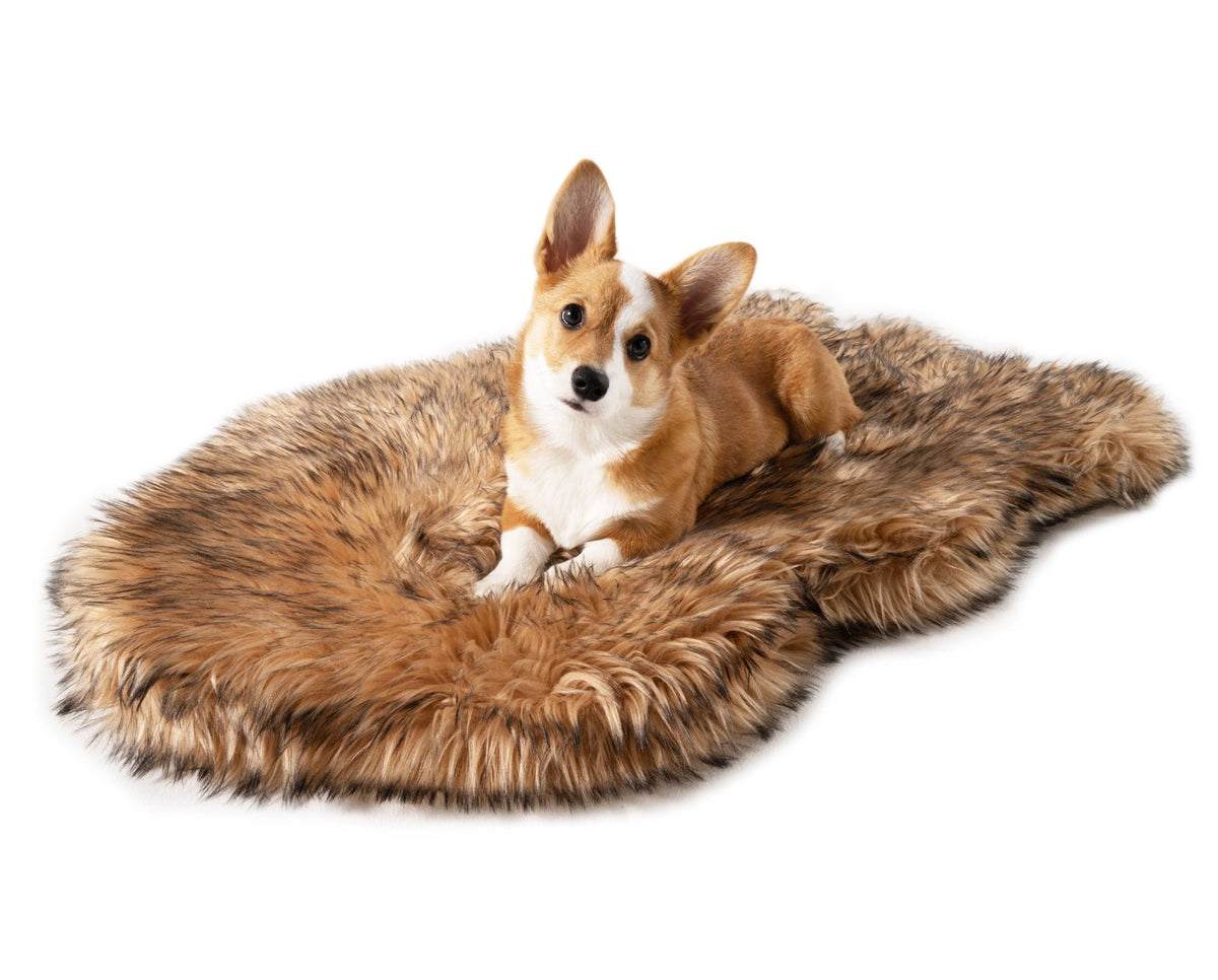 PupRug™ Faux Fur Orthopedic Dog Bed Cover - Curve Sable Tan (Bed Not Included) image 2