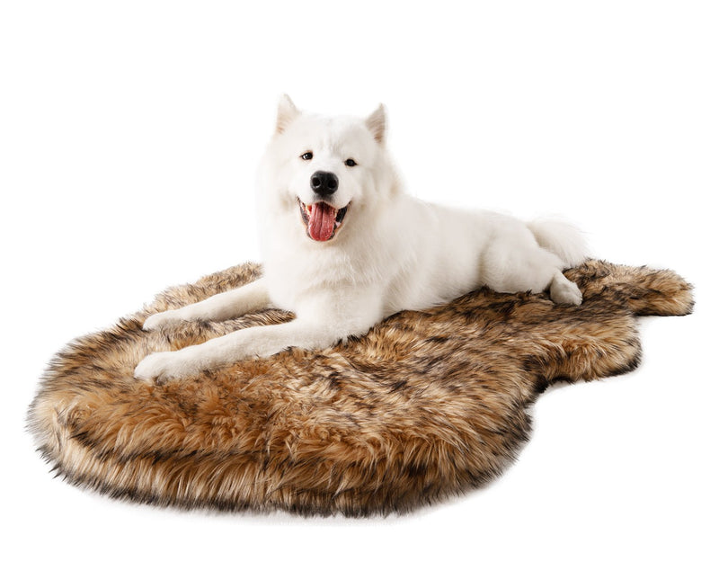 PupRug™ Faux Fur Orthopedic Dog Bed Cover - Curve Sable Tan (Bed Not Included) product image