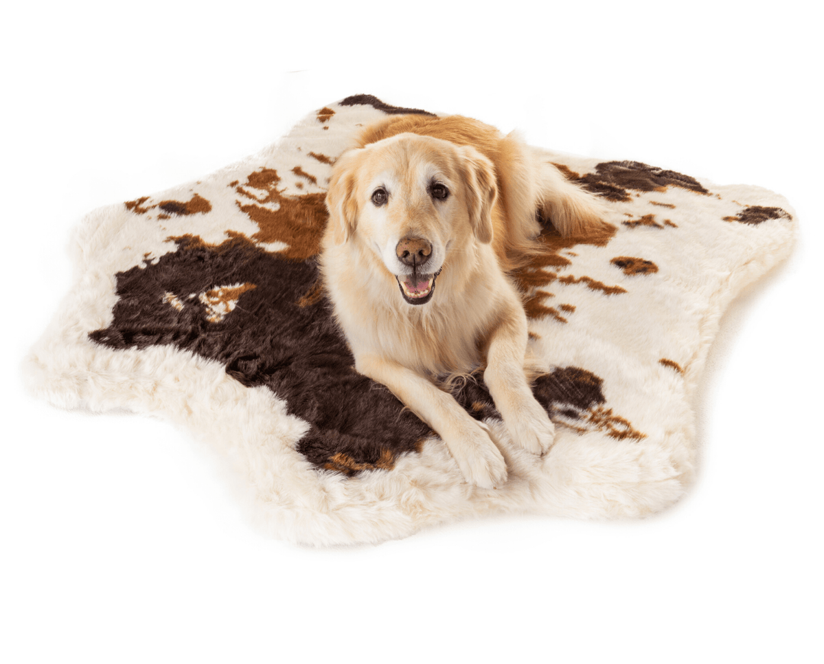 PupRug® Animal Print Memory Foam Dog Bed - Brown Faux Cowhide image 5