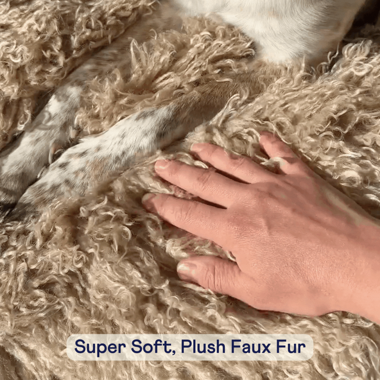 PupProtector™ Luxe Waterproof Bed Runner - Plush Sheep Tan image 3