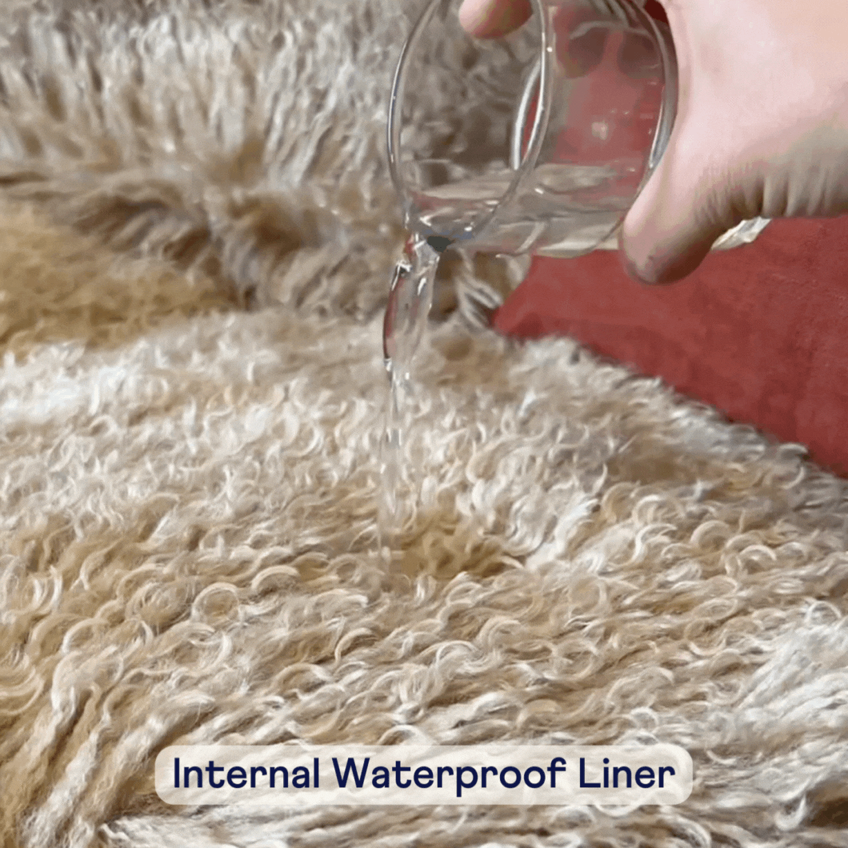 PupProtector™ Luxe Waterproof Bed Runner - Plush Sheep Tan image 4