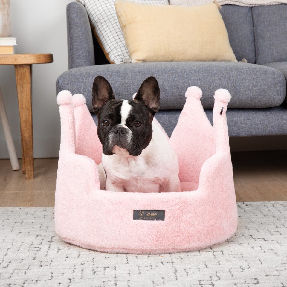 Crown Dog & Cat Fun Bed Cloud Prive Collection - Royal Blush Pink image 2