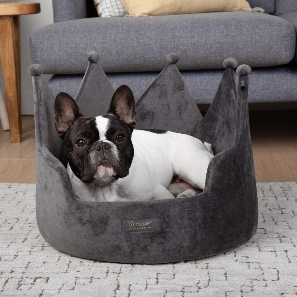 Crown Dog & Cat Fun Bed Cloud Prive Collection - Royal Dark Gray image 3