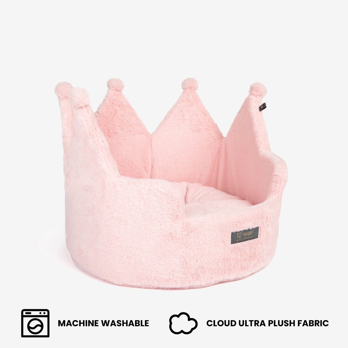 Crown Dog & Cat Fun Bed Cloud Prive Collection - Royal Blush Pink image 5