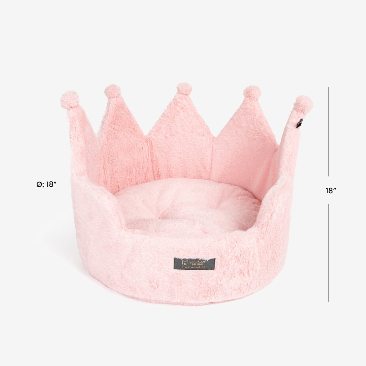 Crown Dog & Cat Fun Bed Cloud Prive Collection - Royal Blush Pink image 4