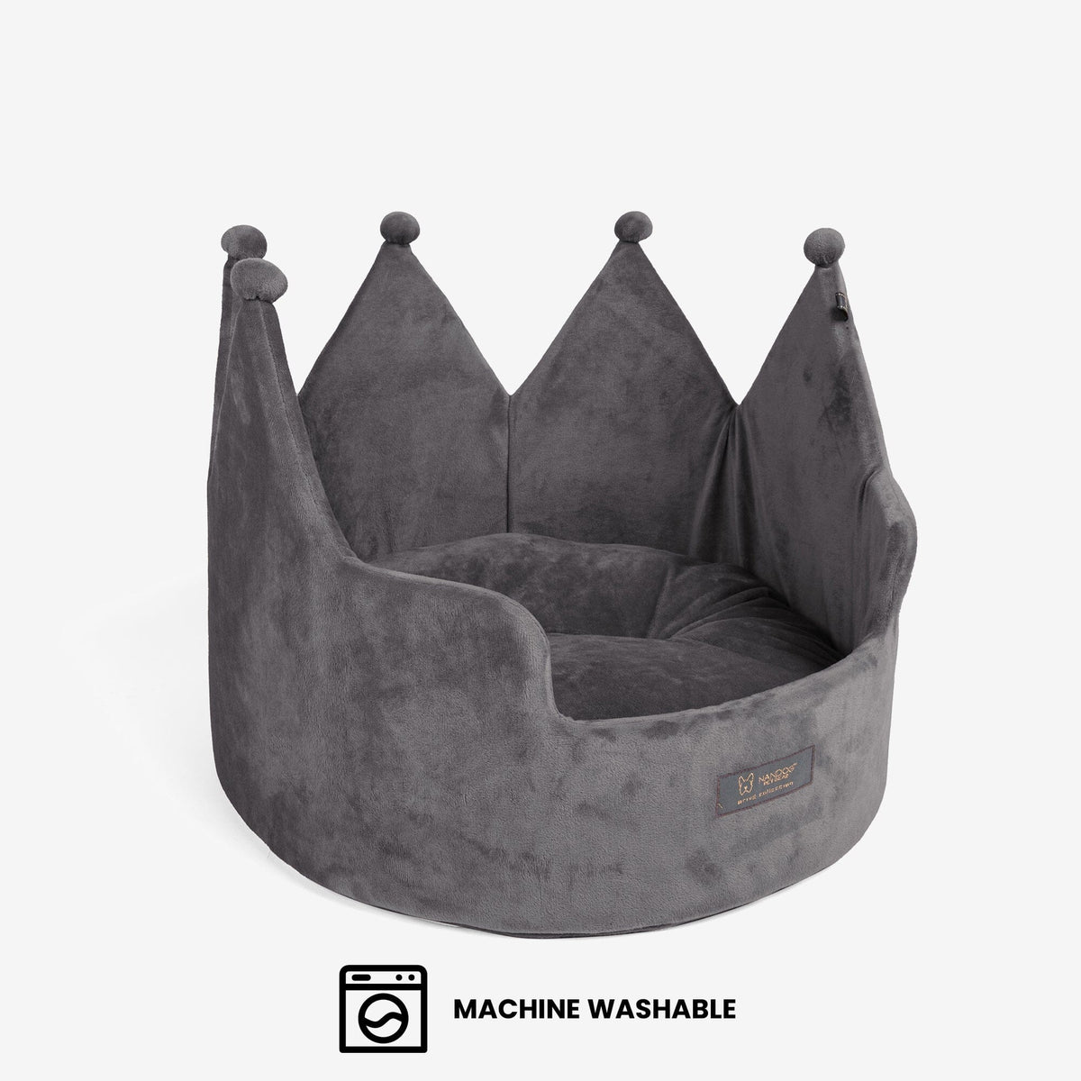 Crown Dog & Cat Fun Bed Cloud Prive Collection - Royal Dark Gray image 5