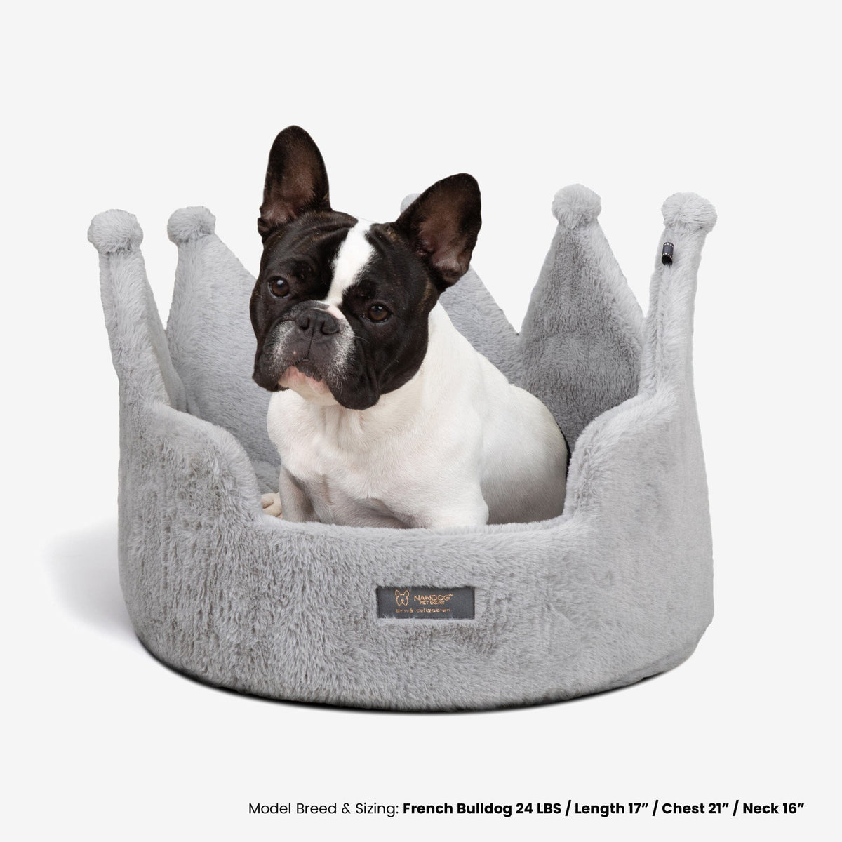 Crown Dog & Cat Fun Bed Cloud Prive Collection - Royal Gray image 3