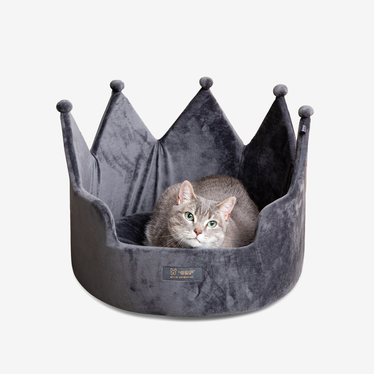 Crown Dog & Cat Fun Bed Cloud Prive Collection - Royal Dark Gray image 2