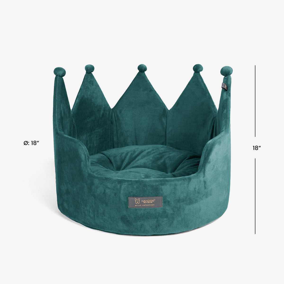 Crown Dog & Cat Fun Bed Cloud Prive Collection - Royal Green image 4