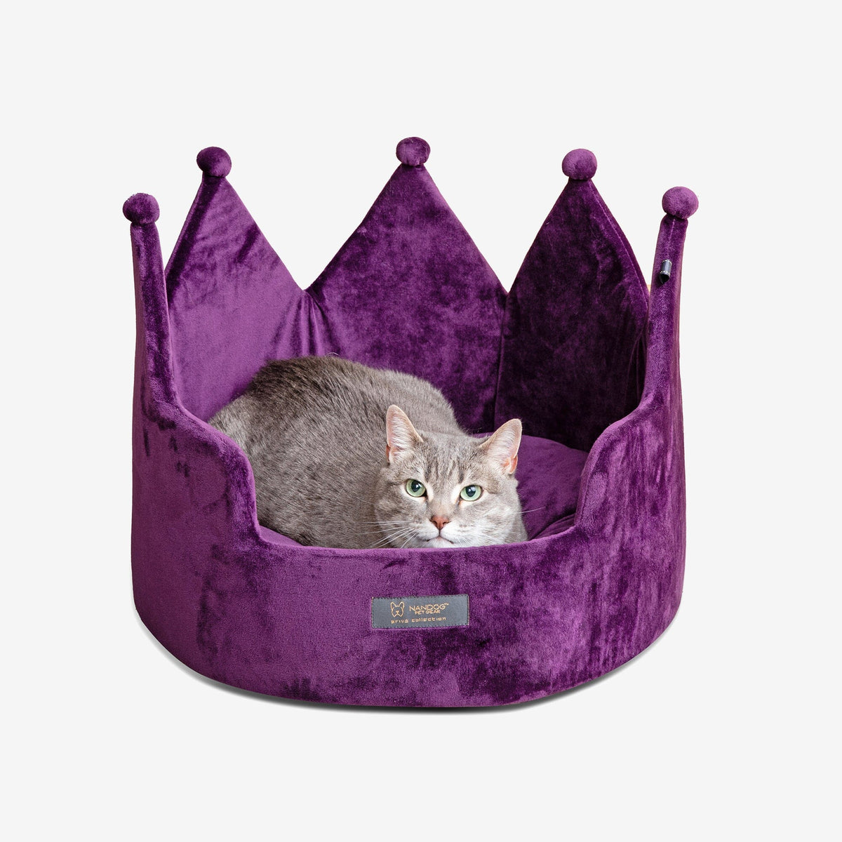 Crown Dog & Cat Fun Bed Cloud Prive Collection - Royal Purple product image