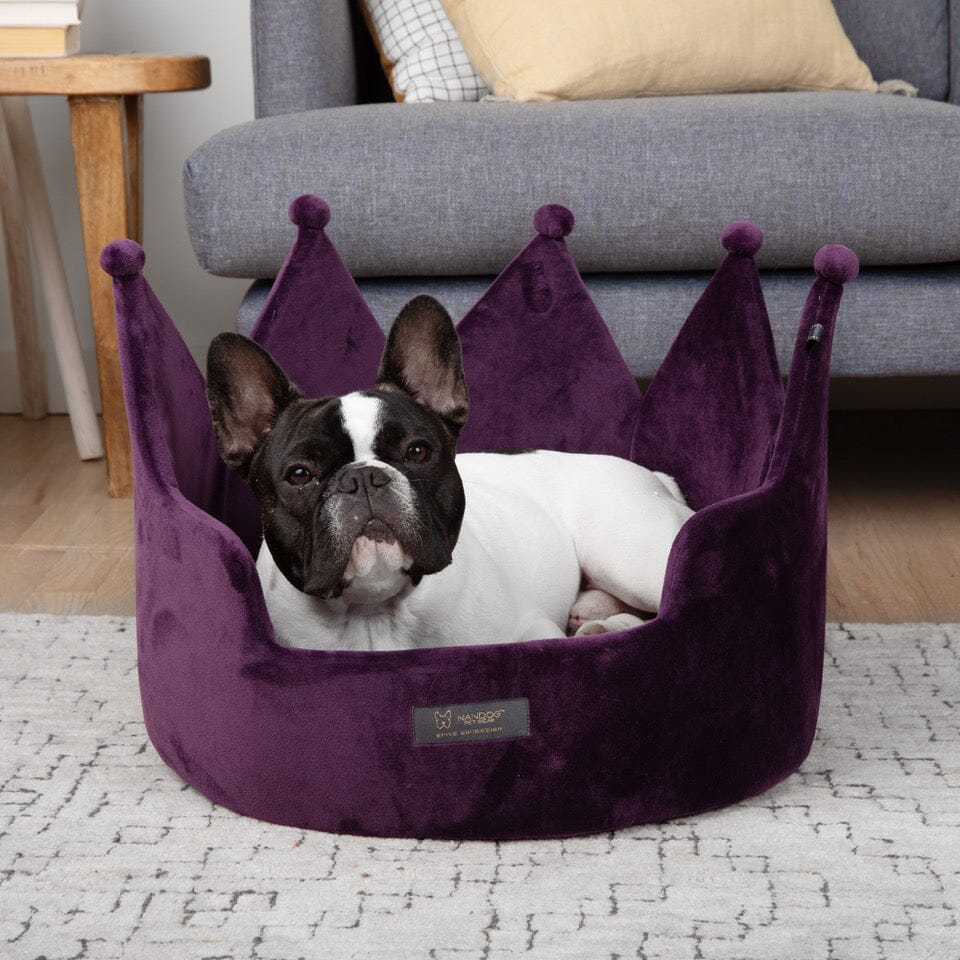 Crown Dog & Cat Fun Bed Cloud Prive Collection - Royal Purple image 2
