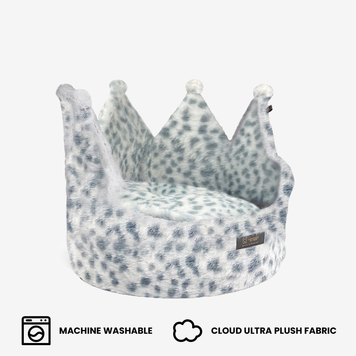 Crown Dog & Cat Fun Bed Cloud Prive Collection - Snow Leopard image 4