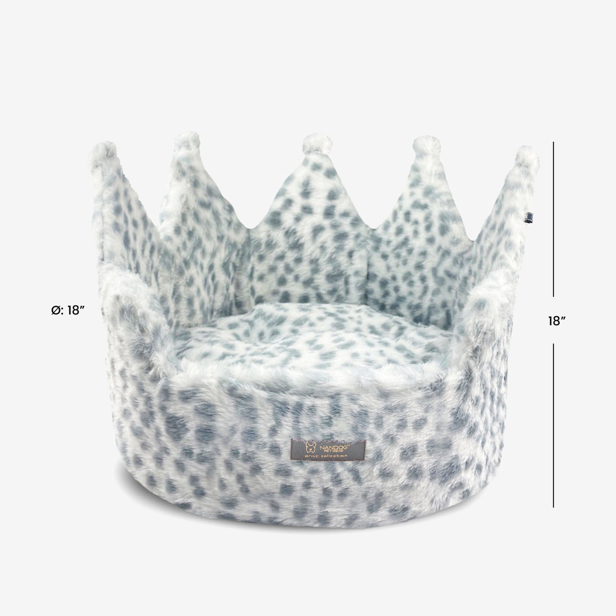 Crown Dog & Cat Fun Bed Cloud Prive Collection - Snow Leopard image 3