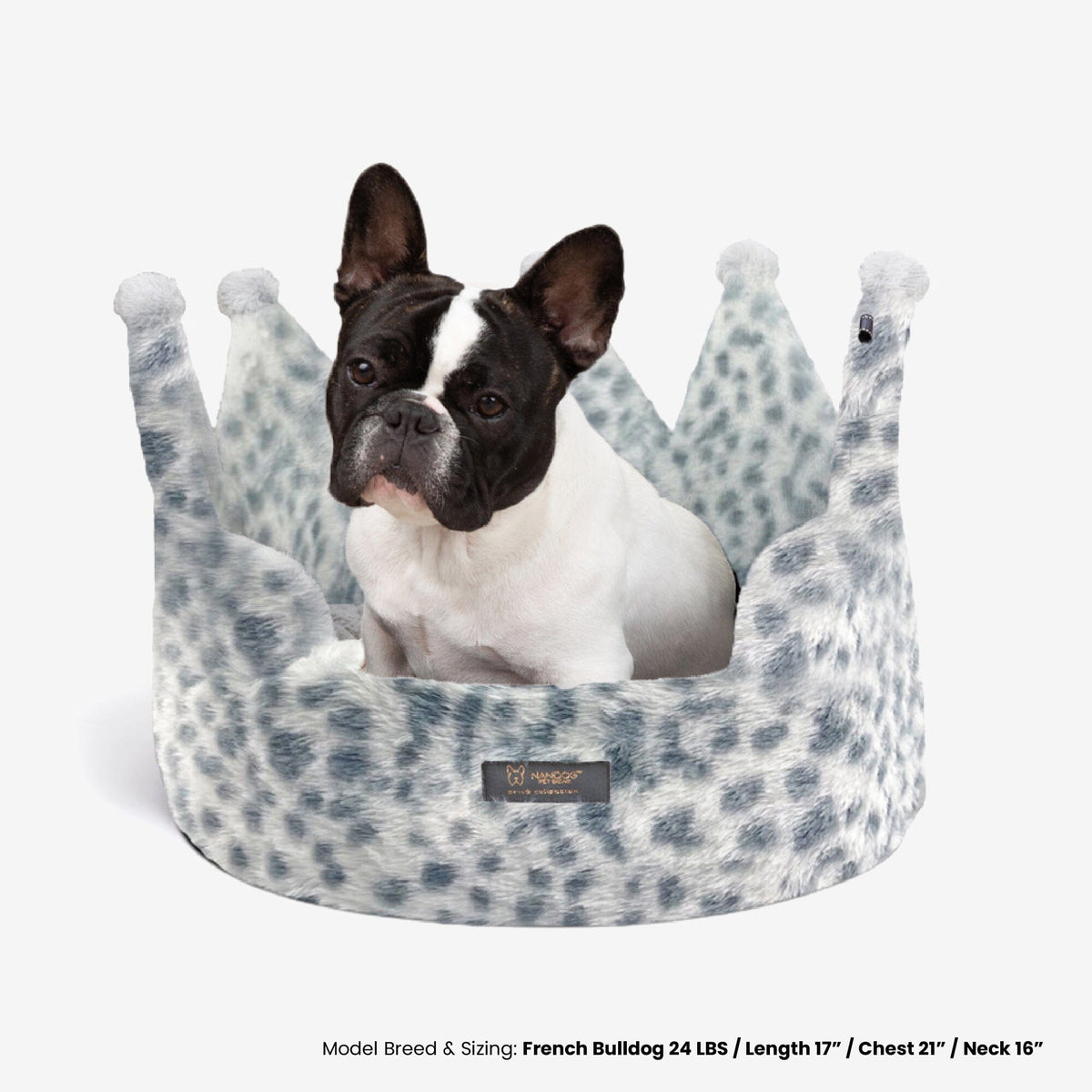 Crown Dog & Cat Fun Bed Cloud Prive Collection - Snow Leopard image 2