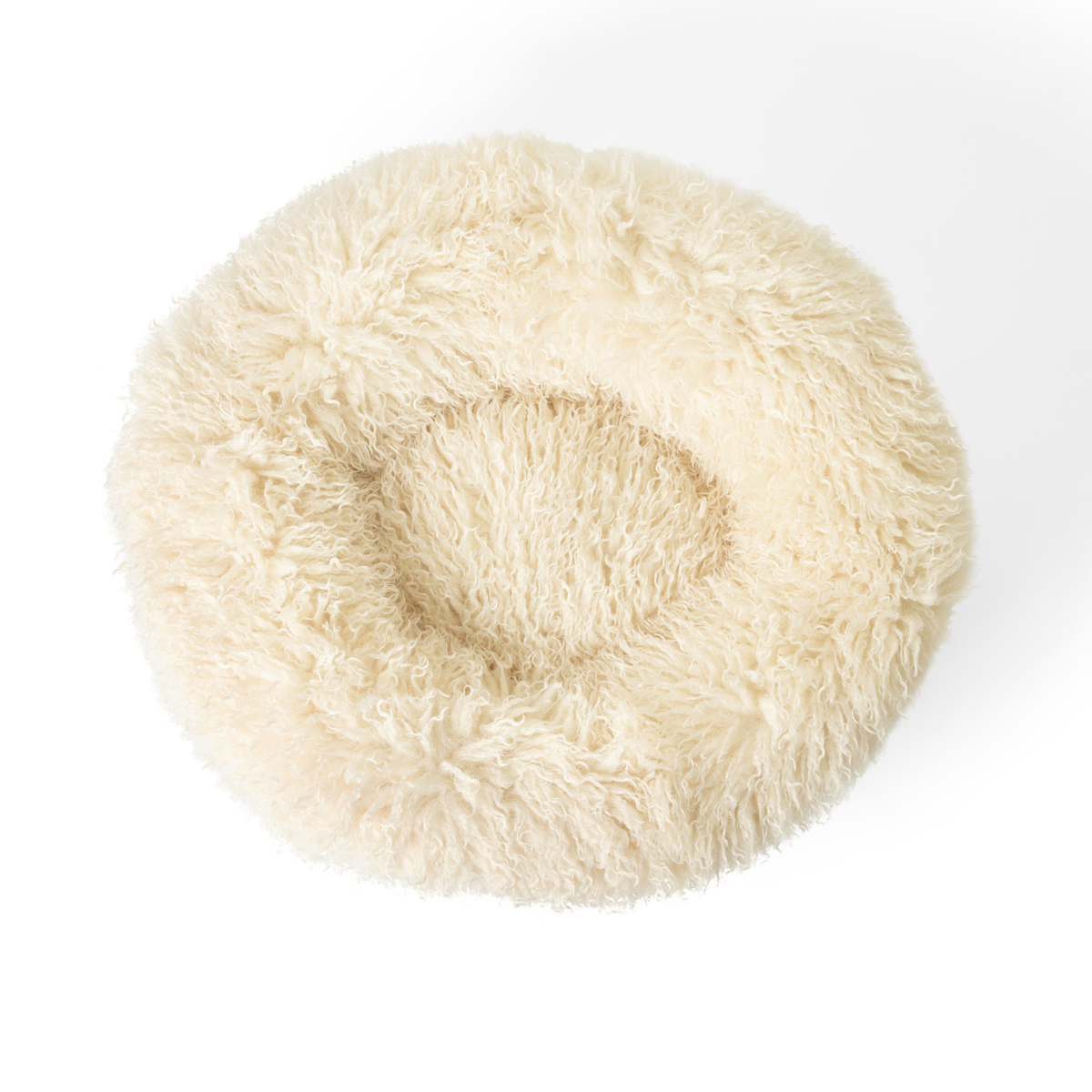 PupPouf™ Luxe Faux Fur Donut Dog Bed - Plush Sheep Ivory image 5