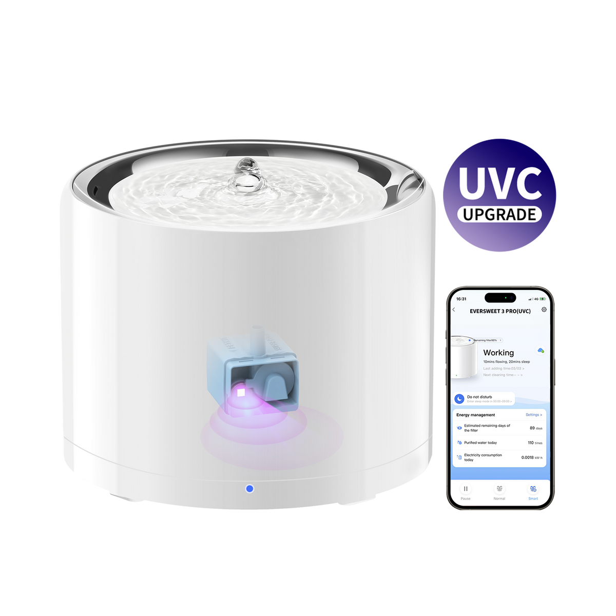 EverSweet 3 Pro (UVC) Pet Water Fountain product image