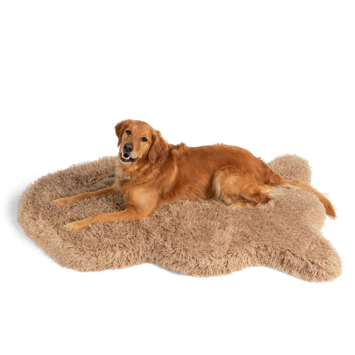 PupRug® Luxe Faux Fur Orthopedic Dog Bed - Plush Sheep Tan image 3
