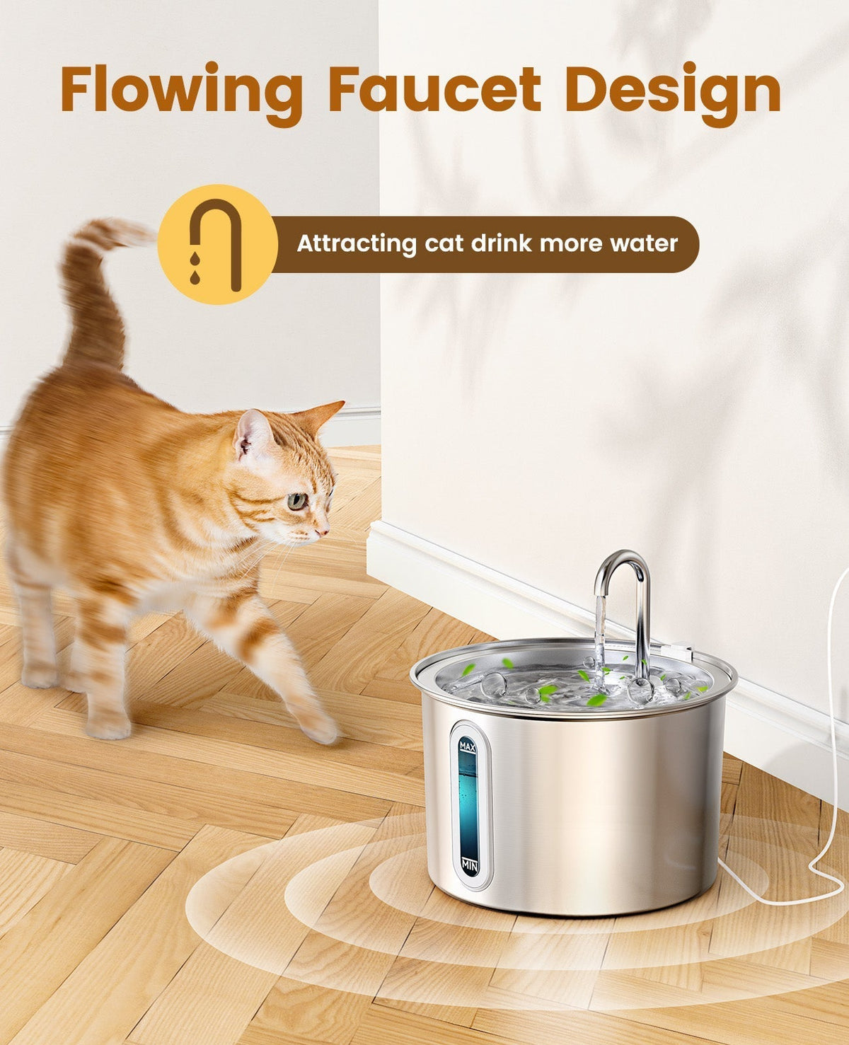 Oneisall 2L Cat Water Fountain with 3PCS Filters image 3