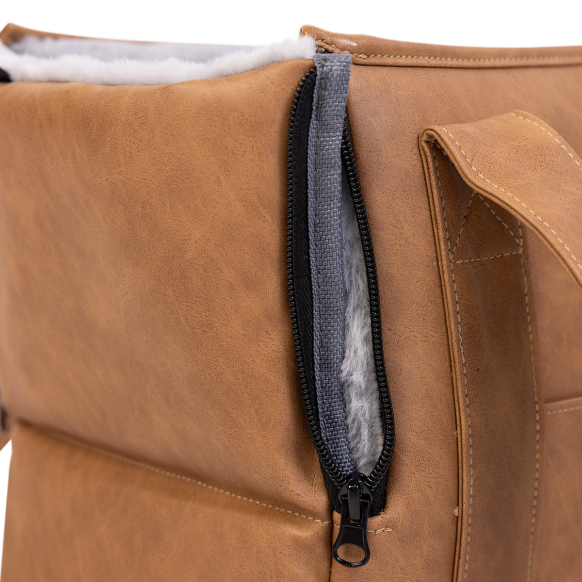 PupTote™ 3-in-1 Faux Leather Dog Carrier Bag 2.0 - Camel image 3