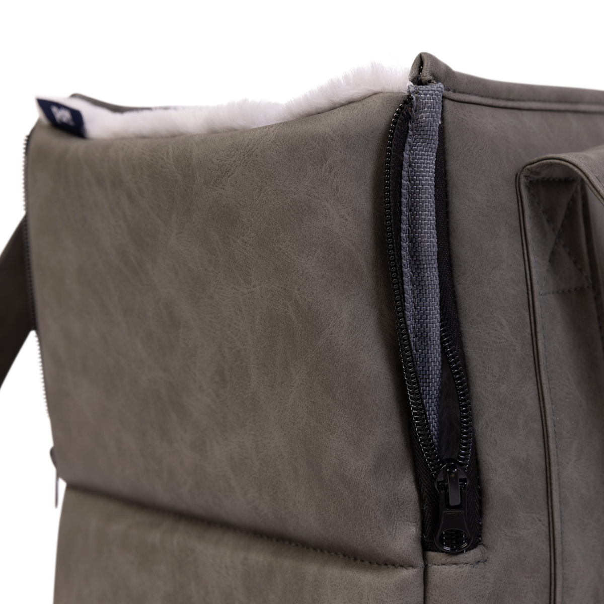PupTote™ 3-in-1 Faux Leather Dog Carrier Bag 2.0 - Slate Grey image 3