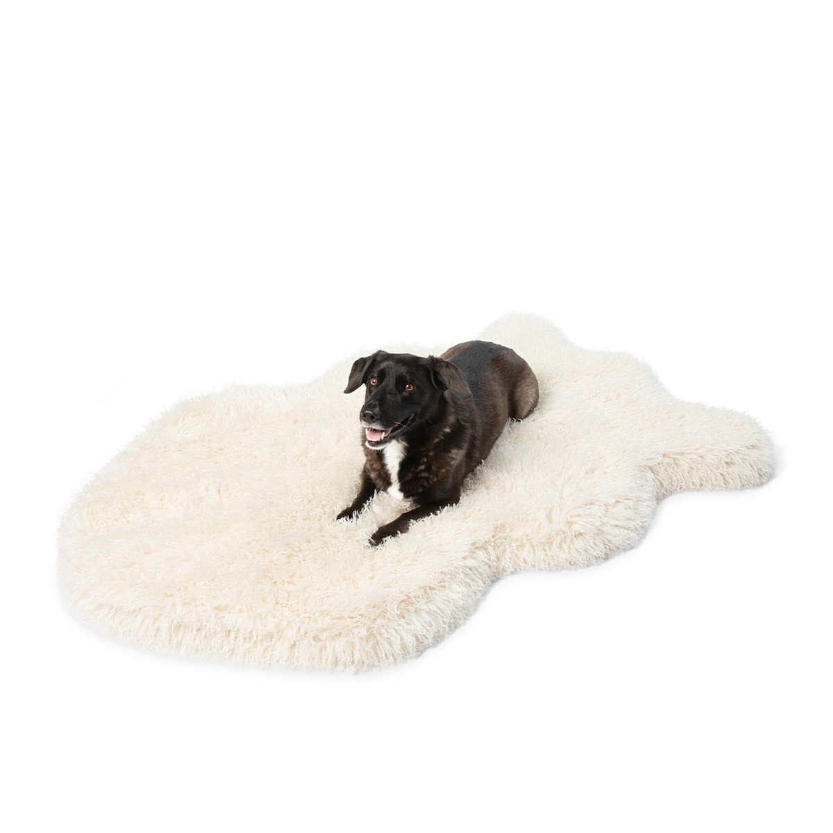 PupRug® Luxe Faux Fur Orthopedic Dog Bed - Plush Sheep Ivory image 4