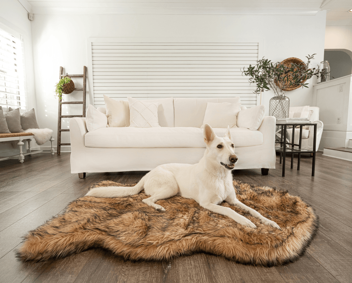 PupRug by Paw.com® Faux Fur Orthopedic Dog Bed - Curve Sable Tan product image