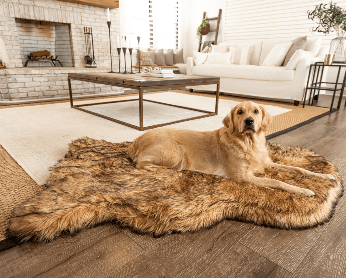 PupRug by Paw.com® Faux Fur Orthopedic Dog Bed - Curve Sable Tan image 3